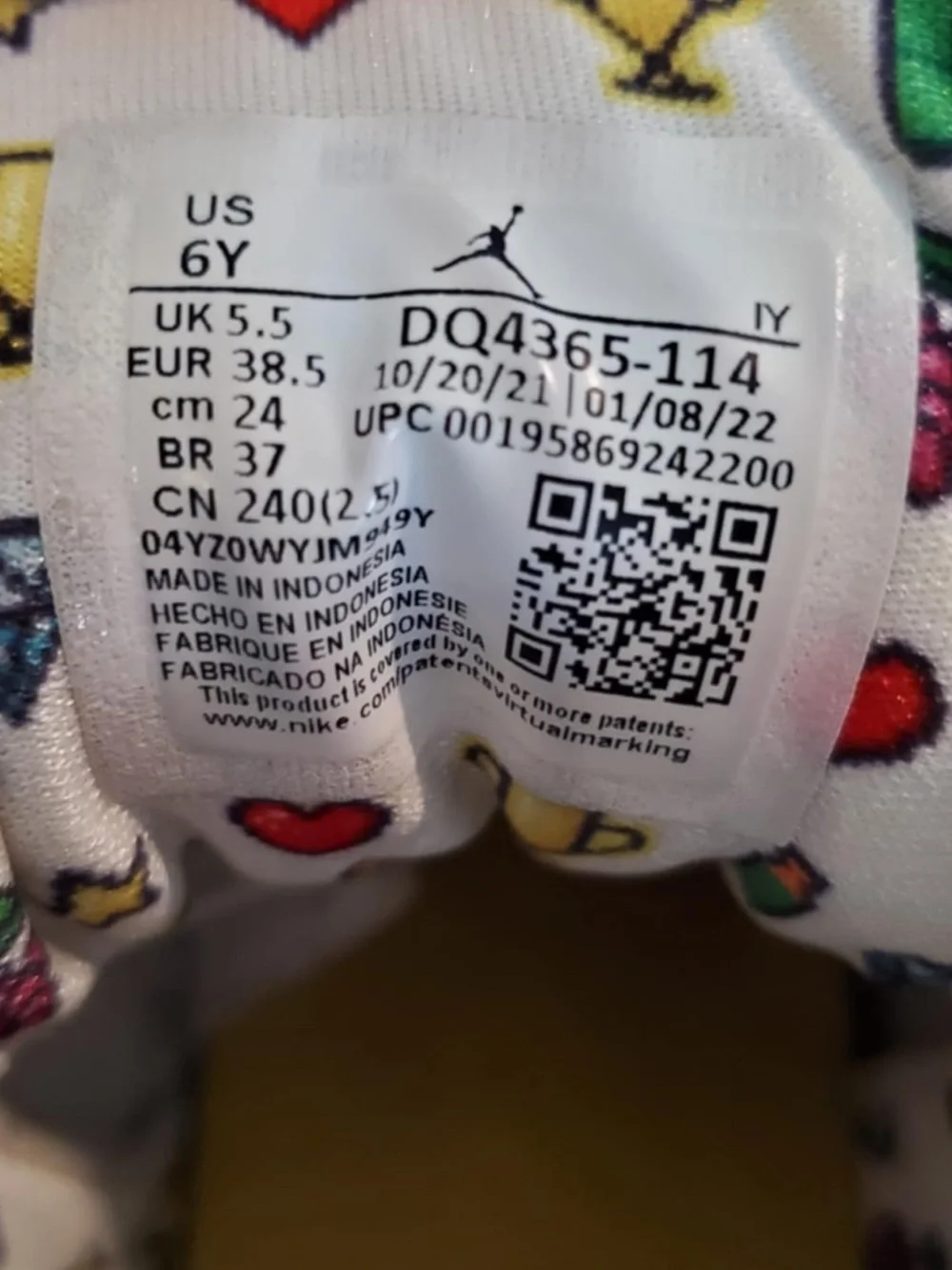 Nike Air Jordan 12 Retro DQ4365-114 Blue White GS Shoes Size 6Y 'Emoji'